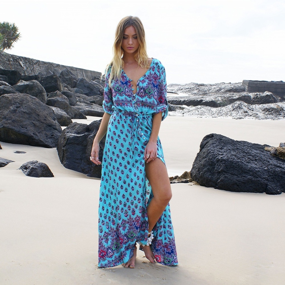 LE SALTY REVOLVE ORACLE BOHEMIAN MAXI DRESS MEDIUM